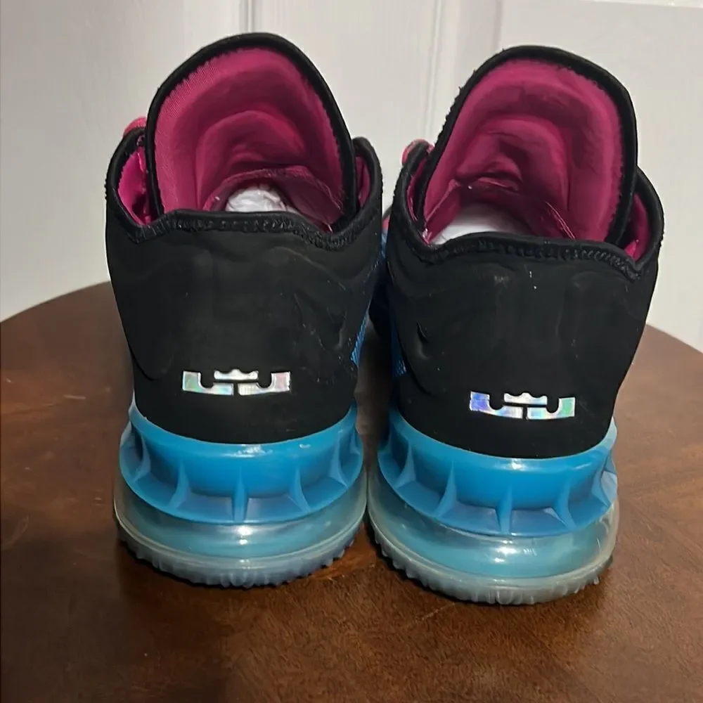 🔥🔥 Nike Lebron XVIII 18 Low Neon Nights Fireberry Black - Men's Sz‎ 11.5 - EUC